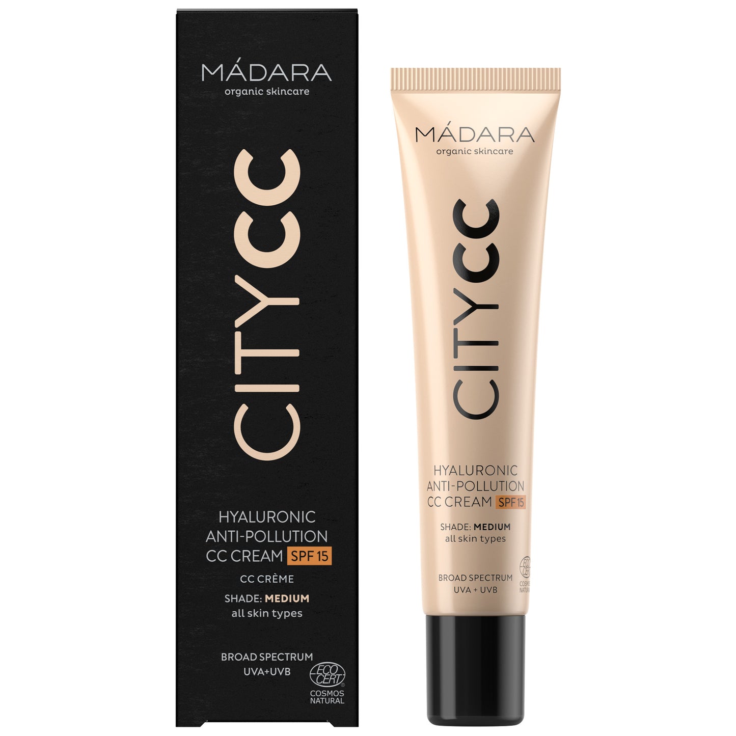 Madara CITY CC Hyaluronic Anti-Pollution Creme mit LSF 15, medium, 40 ml - die Naturcosmetic