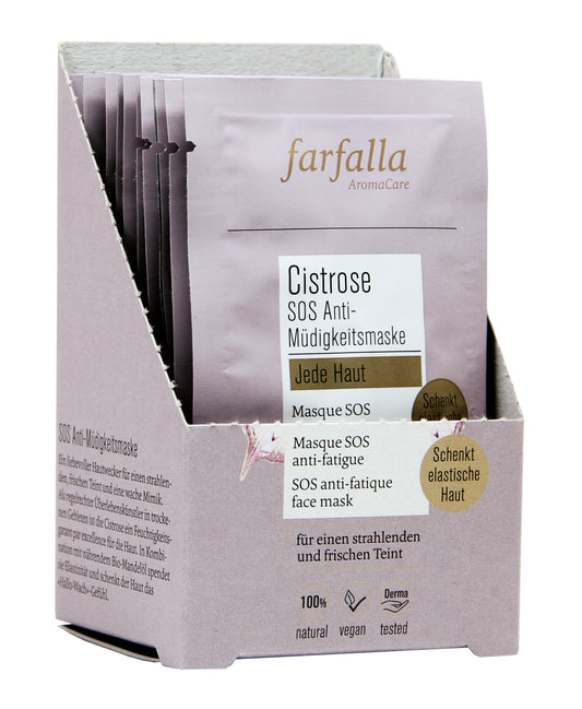 Farfalla Cistrose Für jede Haut SOS Anti-Müdigkeitsmaske Tray/Spender (10x)