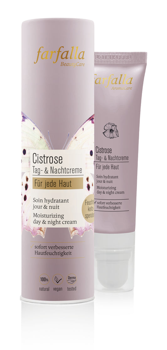 Farfalla Cistrose Für jede Haut, Feuchtigkeitsspendende Tag- und Nachtcreme 30 ml