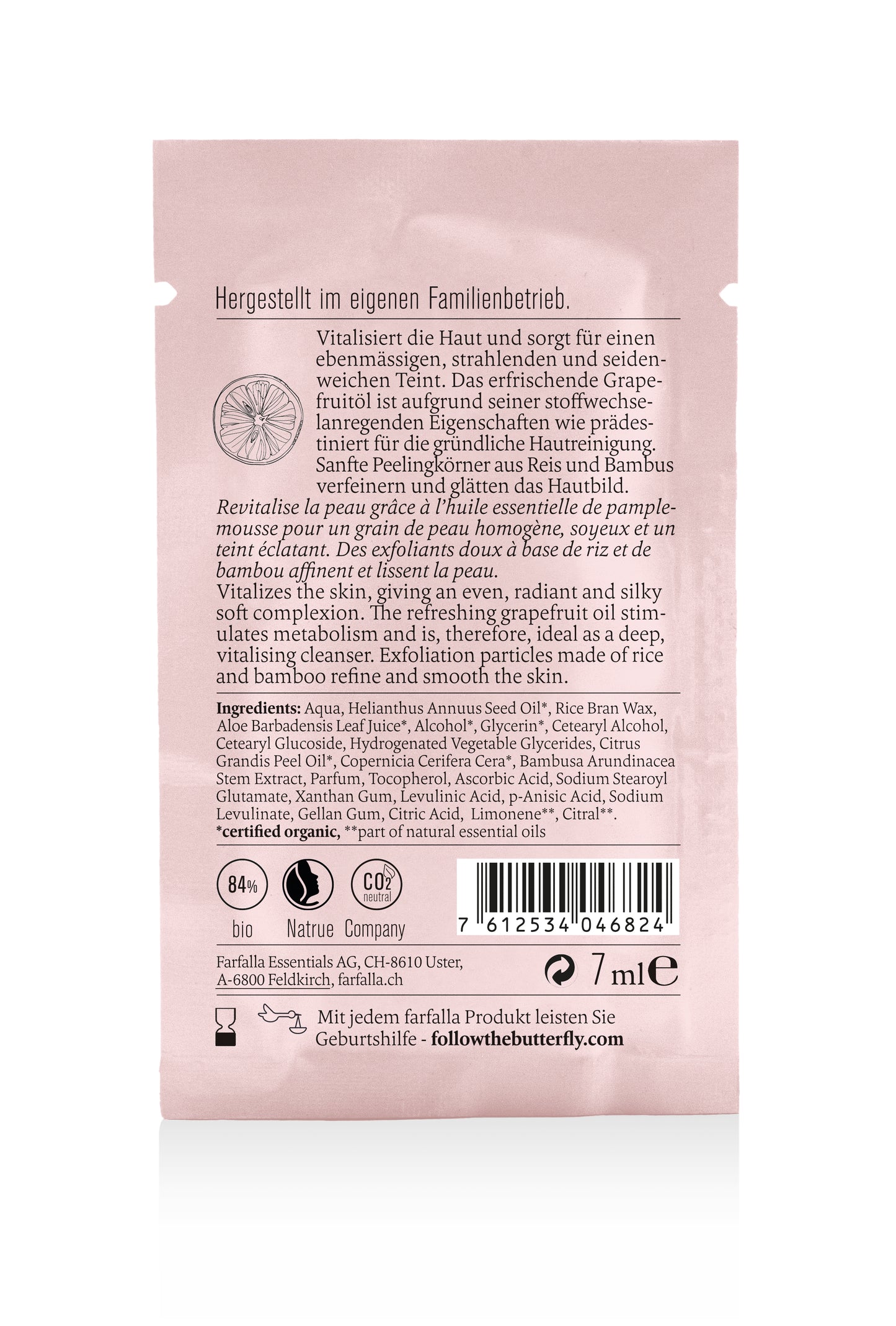 Farfalla Grapefruit Reinigung, Sanftes Peeling 7 ml