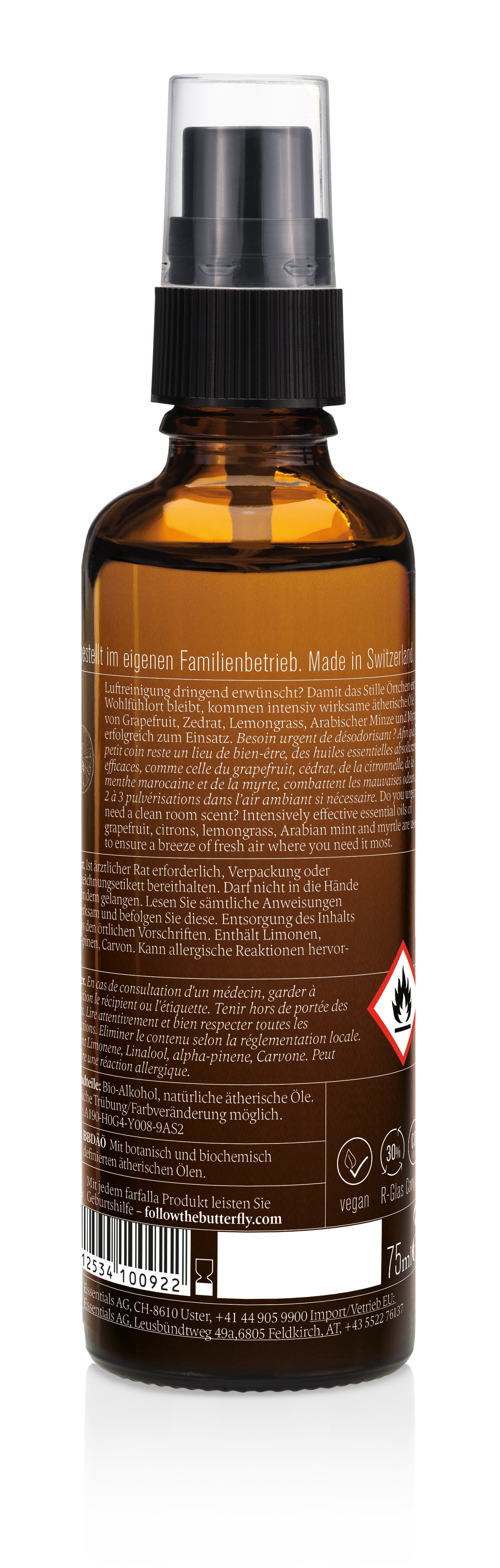 Farfalla – Sei erfrischt, Stilles Örtchen Bio-Raumspray, 75 ml