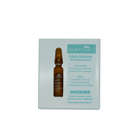 Goldflower 5-fach Hyaluron Ampulle 2er Miniset - die Naturcosmetic