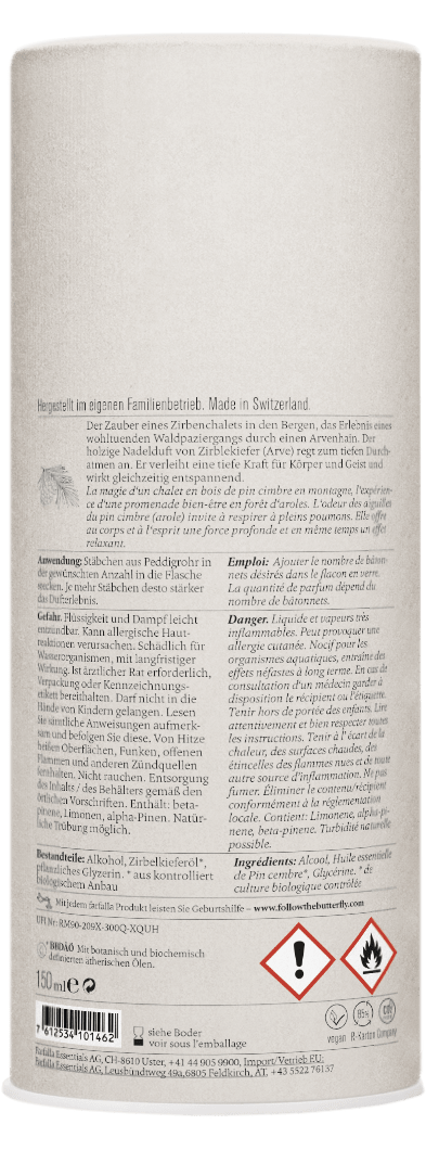 Farfalla – Duftstäbchen Arvenwald Aroma Ambiance, 150 ml - Farfalla