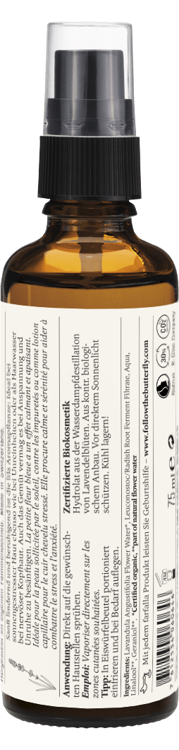Farfalla – Lavendelblüte Bio-Pflanzenwasser, after sun, 75 ml - Farfalla