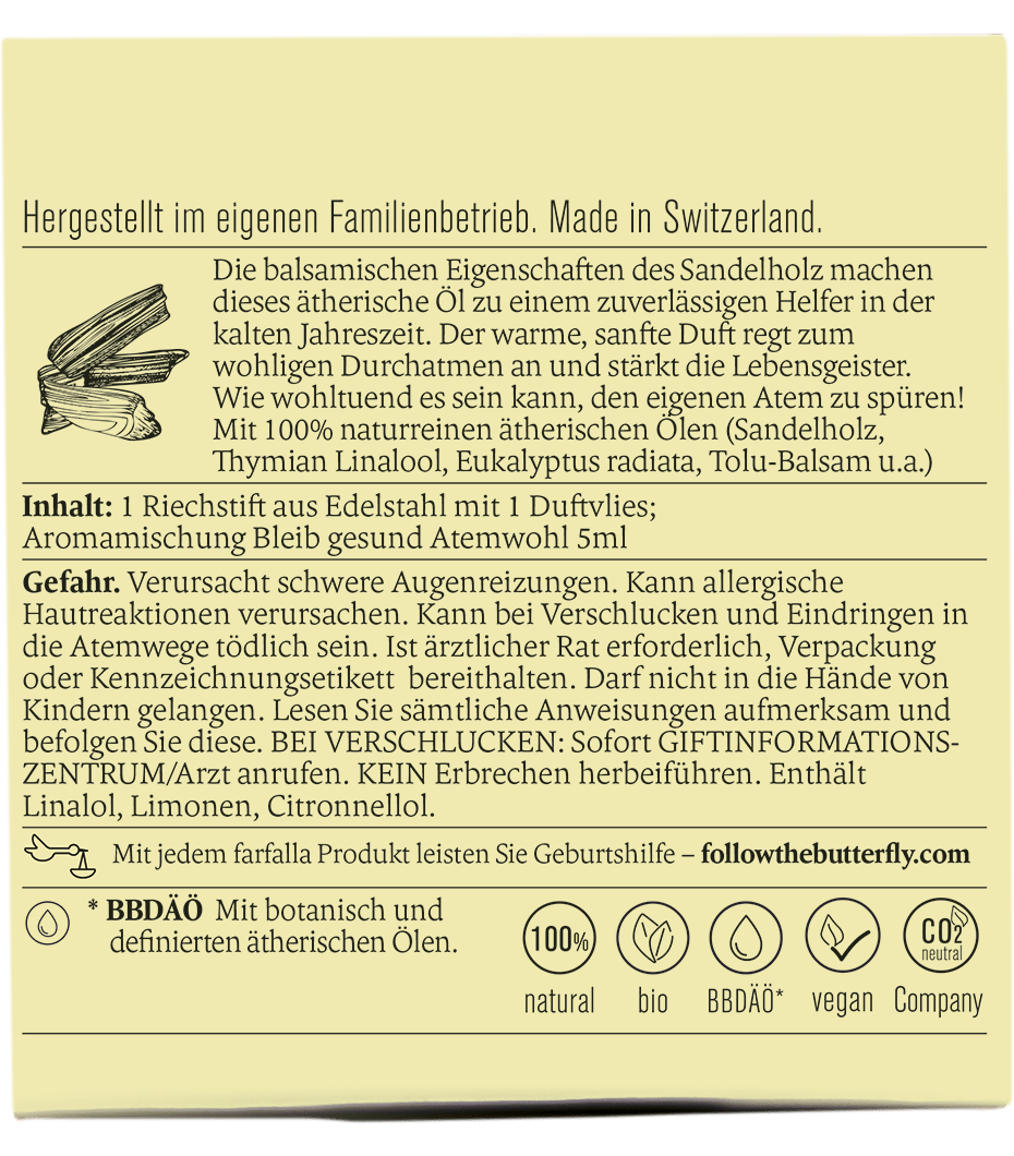 Farfalla Riechstift Set Atemwohl, Bleib gesund - Farfalla