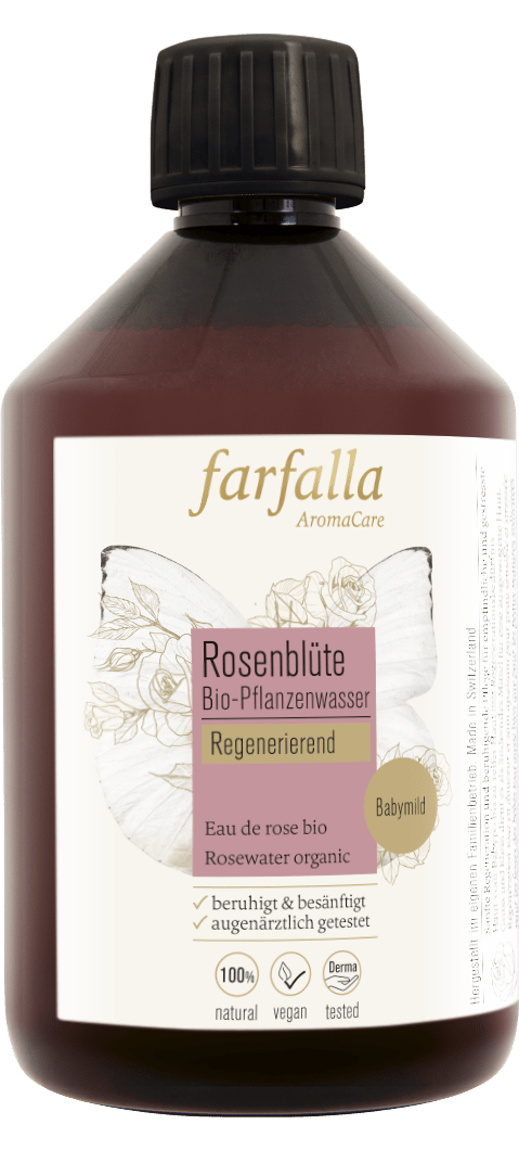 Farfalla – Rosenblüte Bio-Pflanzenwasser, regenerierend, 500 ml - Farfalla