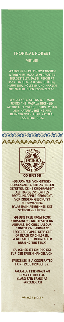 Farfalla Vetiver / Tropical Forest, Faircense Räucherstäbchen - Farfalla