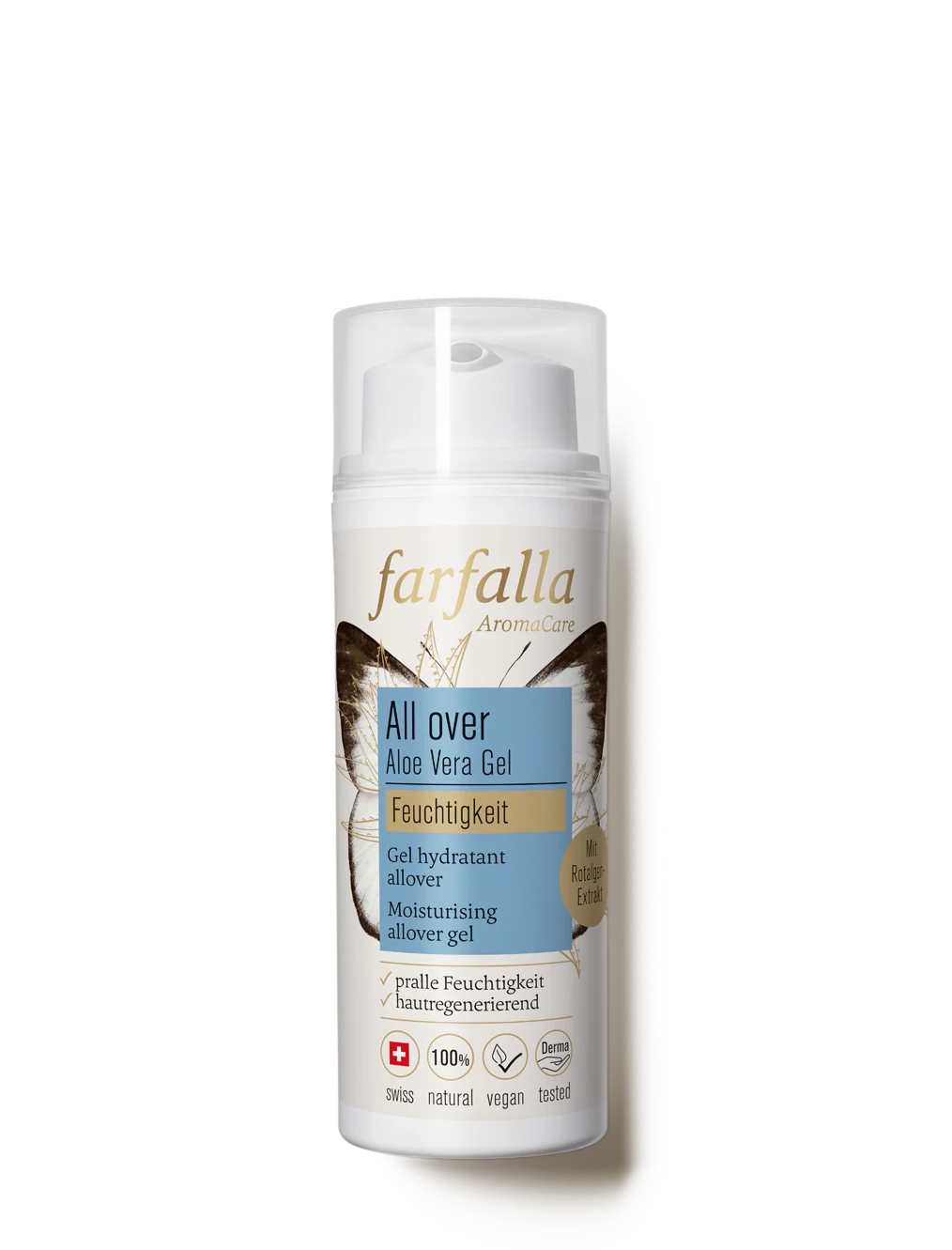 Farfalla – Aloe Vera, Feuchtigkeitsspendendes Allover-Gel, 50 ml, Feuchtigkeit