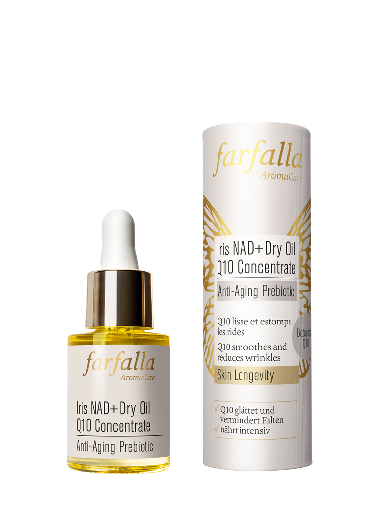 Farfalla Iris NAD+ Dry Oil Q10 Concentrate, Anti-Aging Prebiotic 15 ml