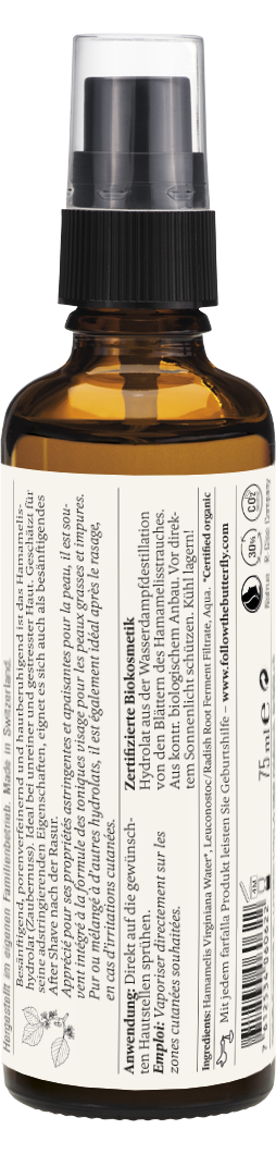 Farfalla – Hamamelis Bio-Pflanzenwasser, beruhigend, 75 ml