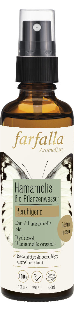Farfalla – Hamamelis Bio-Pflanzenwasser, beruhigend, 75 ml