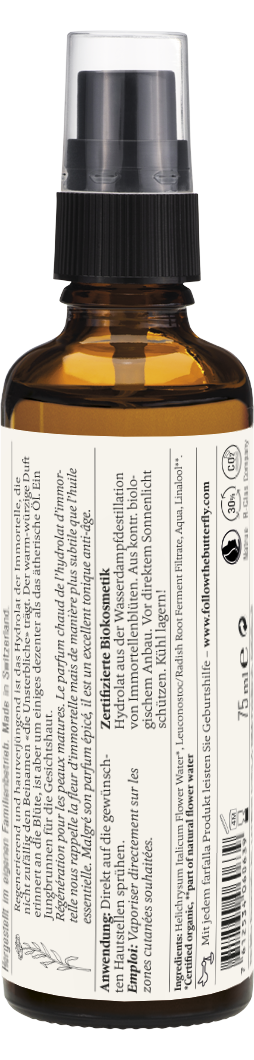 Farfalla – Immortelle Bio-Pflanzenwasser, regenerierend, 75 ml