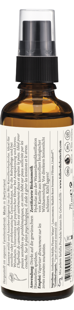 Farfalla – Kamille Bio-Pflanzenwasser, beruhigend, 75 ml