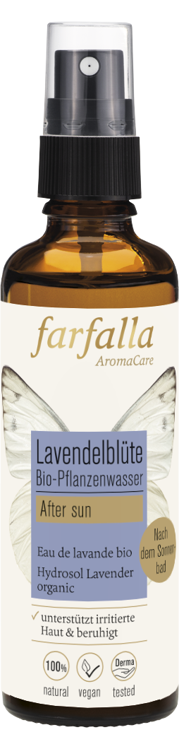 Farfalla – Lavendelblüte Bio-Pflanzenwasser, after sun, 75 ml