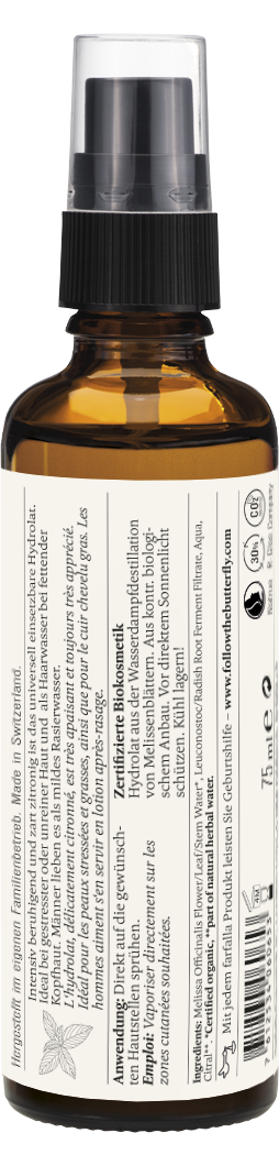 Farfalla – Melisse Bio-Pflanzenwasser, beruhigend, 75 ml
