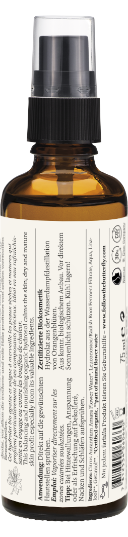 Farfalla – Orangenblüte Bio-Pflanzenwasser, Verwöhnzeit, 75 ml