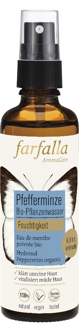 Farfalla – Pfefferminze Bio-Pflanzenwasser, Feuchtigkeit, 75 ml