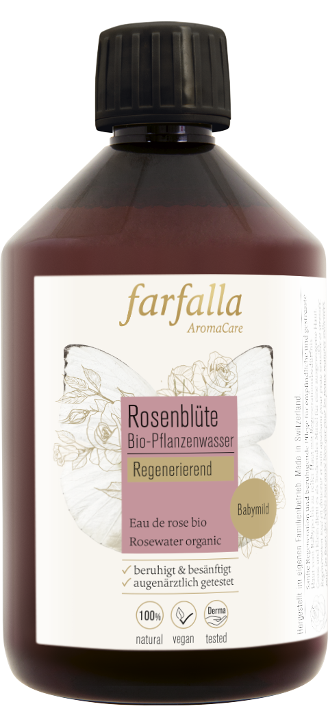 Farfalla – Rosenblüte Bio-Pflanzenwasser, regenerierend, 500 ml