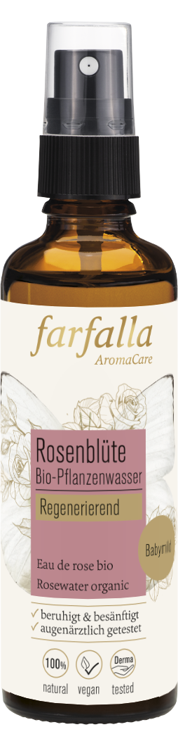 Farfalla – Rosenblüte Bio-Pflanzenwasser, regenerierend, 75 ml