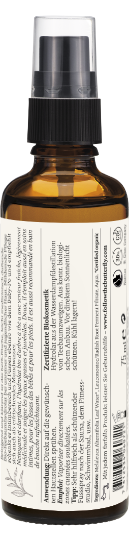 Farfalla – Teebaum Bio-Pflanzenwasser, klärend, 75 ml