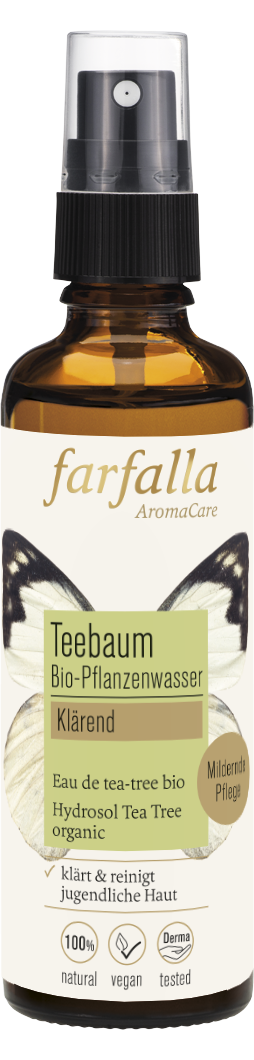 Farfalla – Teebaum Bio-Pflanzenwasser, klärend, 75 ml