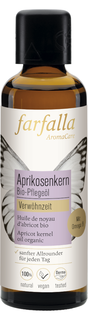 Farfalla – Aprikosenkern Bio-Pflegeöl, Verwöhnzeit, 75 ml
