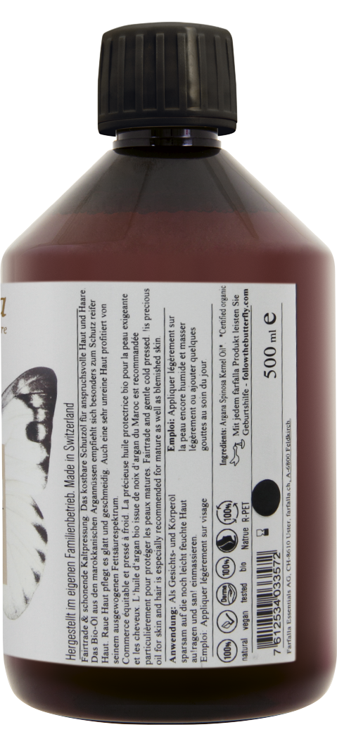 Farfalla – Argan, Bio-Pflegeöl, regenerierend, 500 ml