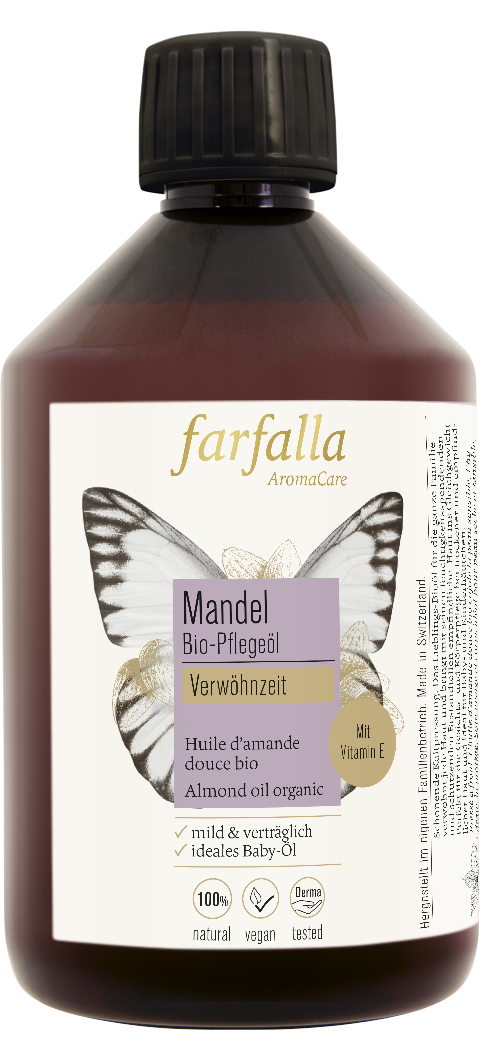 Farfalla – Mandel Bio-Pflegeöl, Verwöhnzeit, 500 ml
