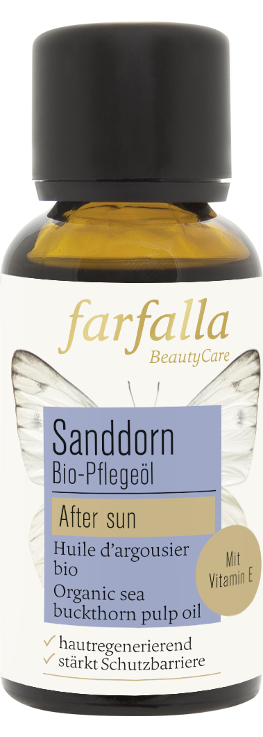 Farfalla – Sanddornfruchtfleisch Bio-Pflegeöl, after sun, 30 ml