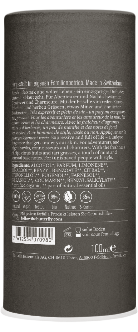 Farfalla Natural Eau Fraîche Cedarwood, 100ml