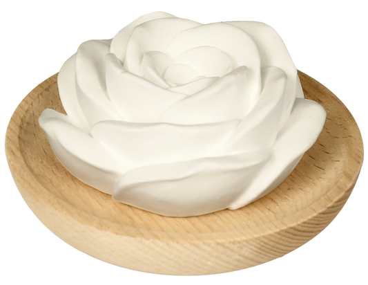 Farfalla – Duftstein Rose mit Holzteller