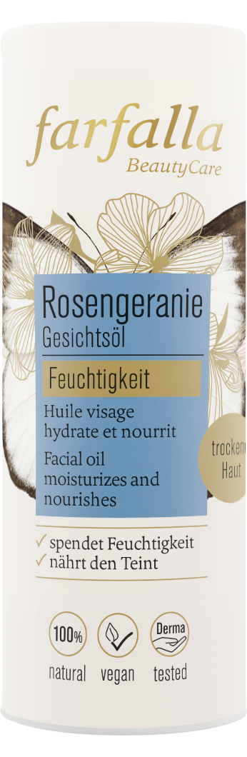 Farfalla – Gesichtsöl Rosengeranie, Feuchtigkeit, 15 ml