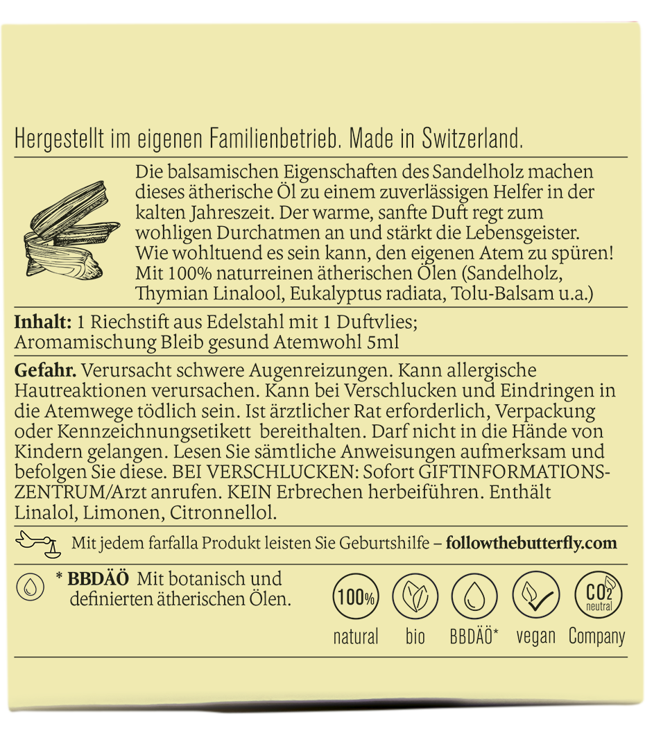 Farfalla Riechstift Set Atemwohl, Bleib gesund