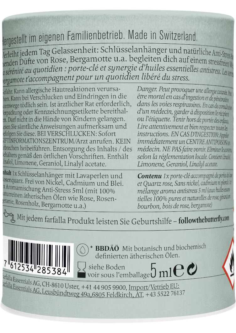 Farfalla Schlüsselanhänger Duftset Sanft entspannt