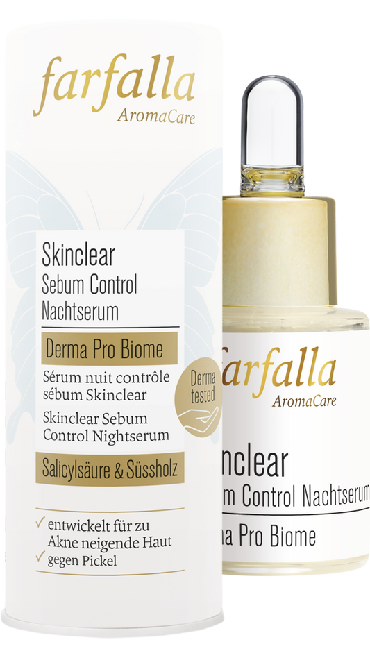 Farfalla Skinclear Sebum Control Nachtserum, Derma Pro Biome, 15ml
