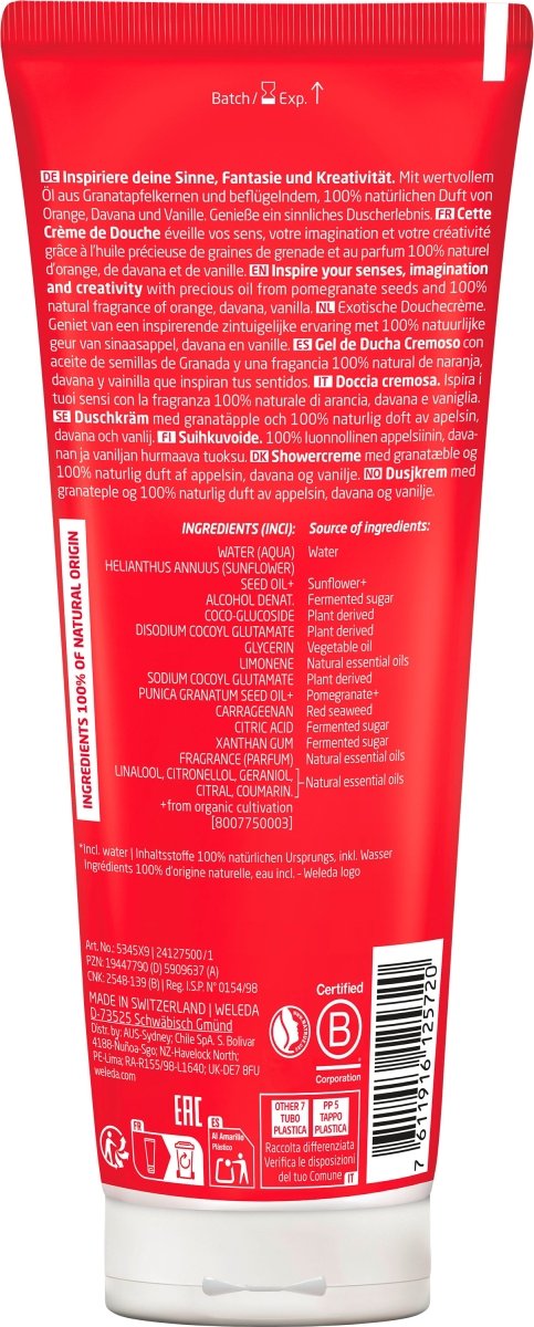 Weleda - Inspire Shower Cream Granatapfel, 200 ml - Weleda