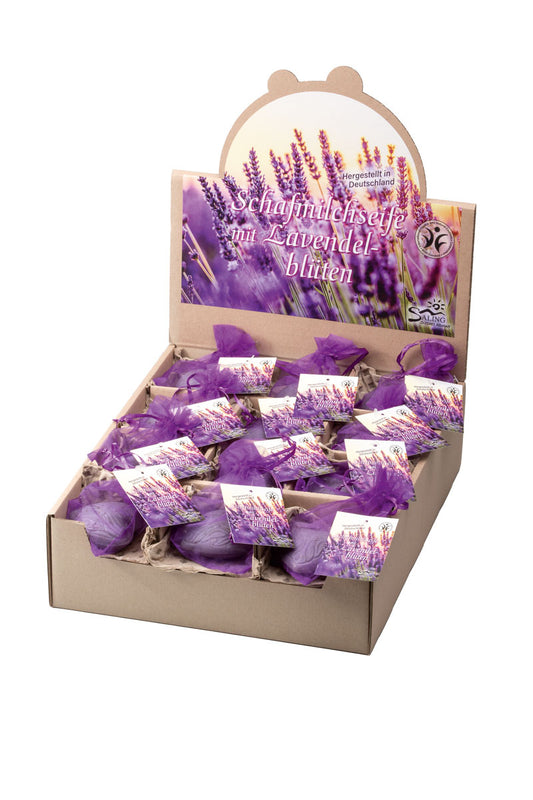 Saling Schafmilchseife Lavendelherz im Organza 65 g - die Naturcosmetic