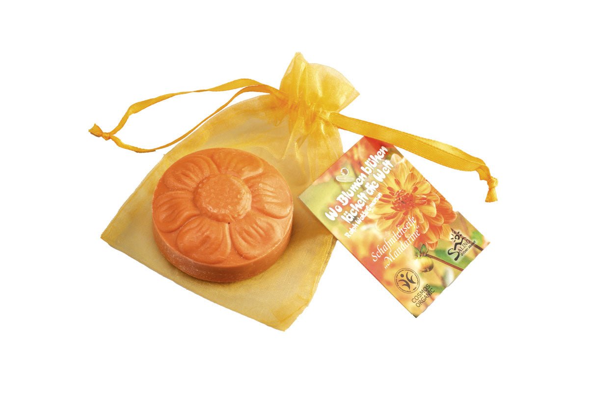 Saling Schafmilchseife Blume Mandarine im Organza 75 g - Saling