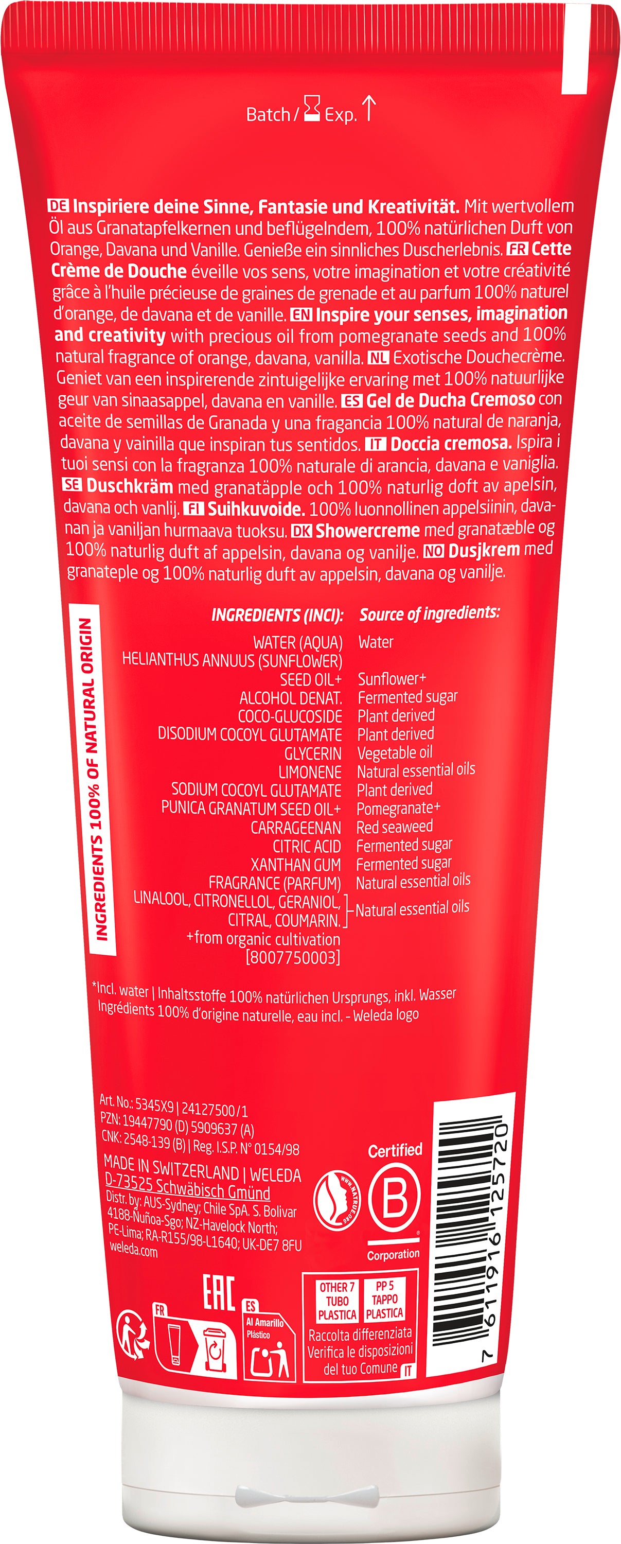 Weleda - Inspire Shower Cream Granatapfel, 200 ml