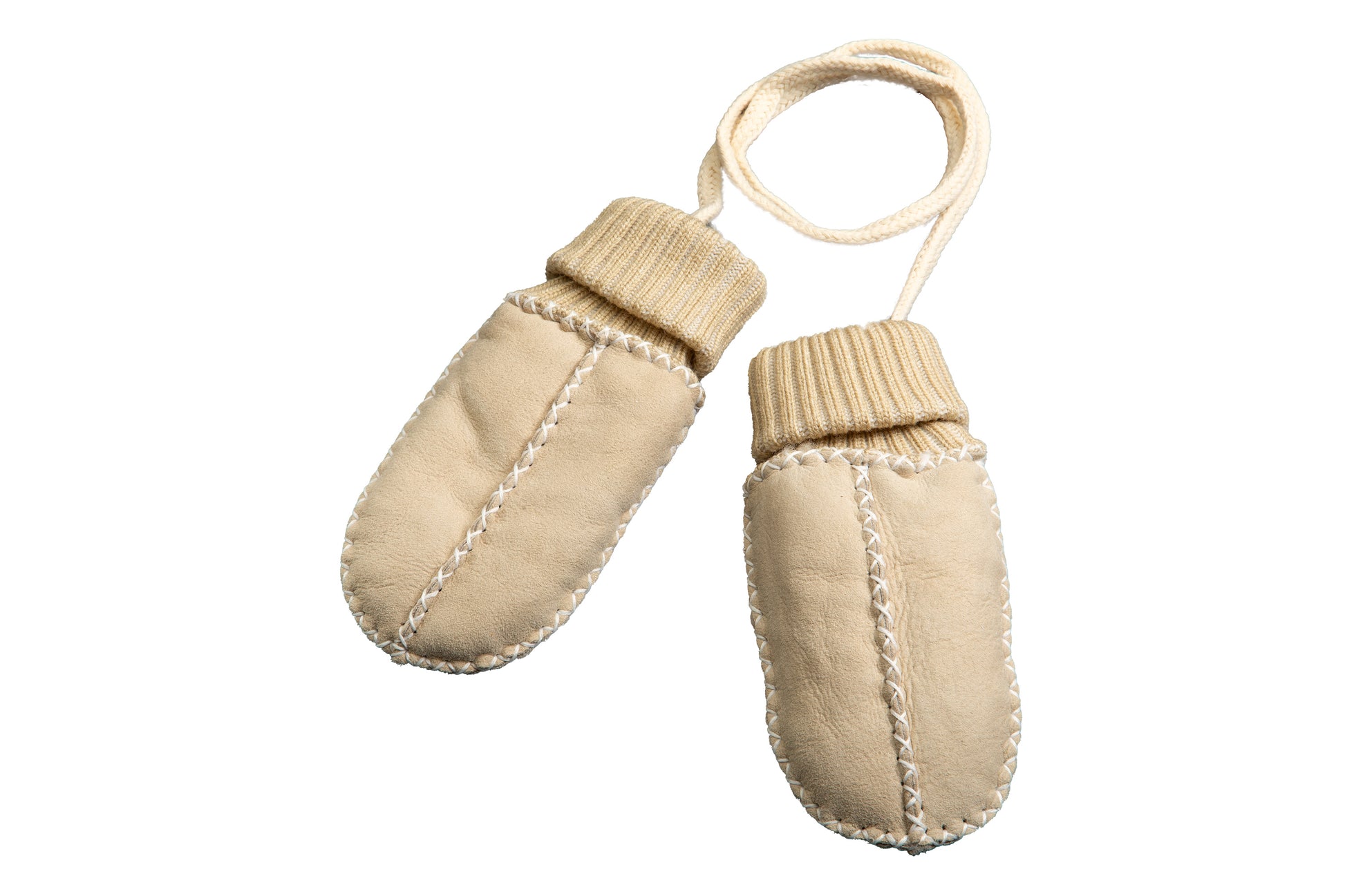 Saling Baby Lammfell Handschuhe mit Band - die Naturcosmetic
