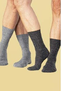 Saling Schafwolle Alpaka Socken dünn im Doppelpack (2 Paar)