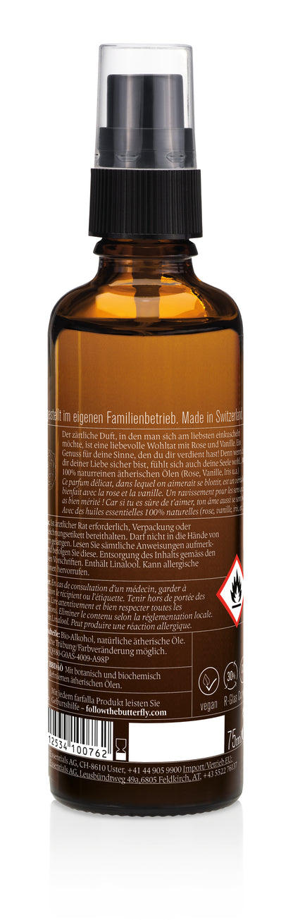 Farfalla – Geborgenheit, Rose, Liebe dich Bio-Raumspray, 75 ml