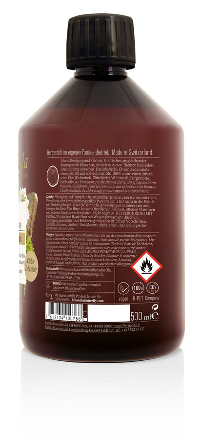 Farfalla – Nachfüllflasche Beschützt sein, Aura, Bio-Raumspray Schützend, 500 ml