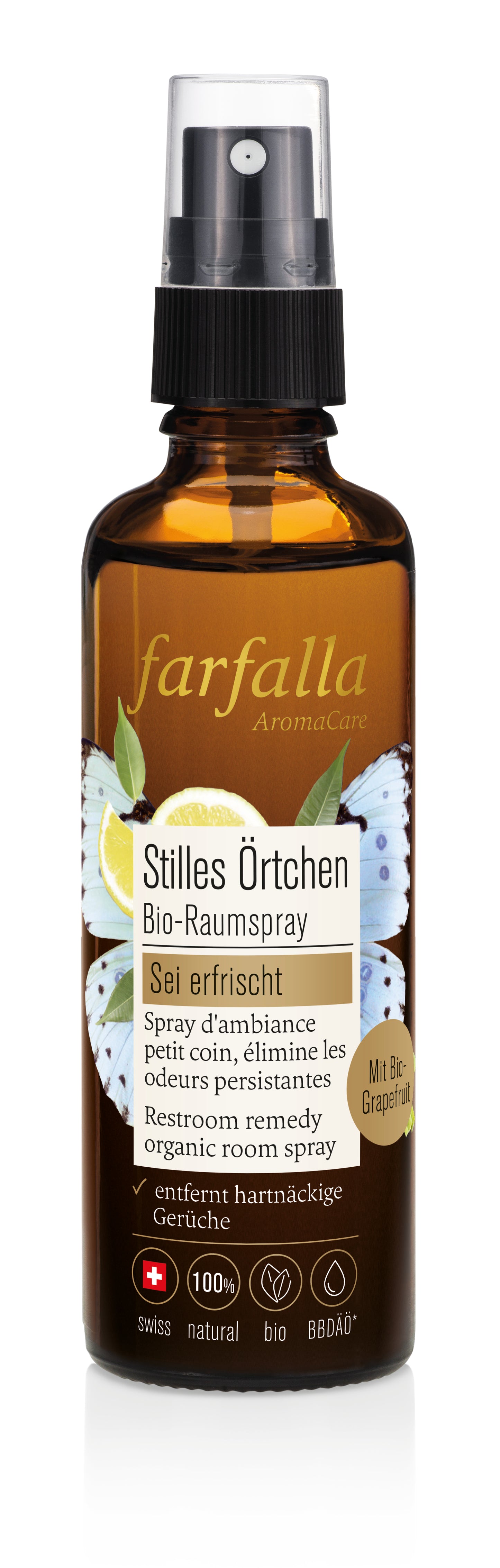 Farfalla – Sei erfrischt, Stilles Örtchen Bio-Raumspray, 75 ml