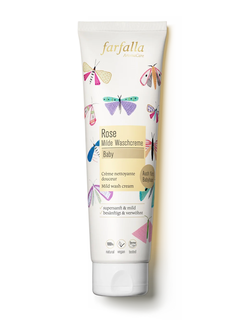 Farfalla – Baby, Rose, Milde Waschcreme, 145 ml