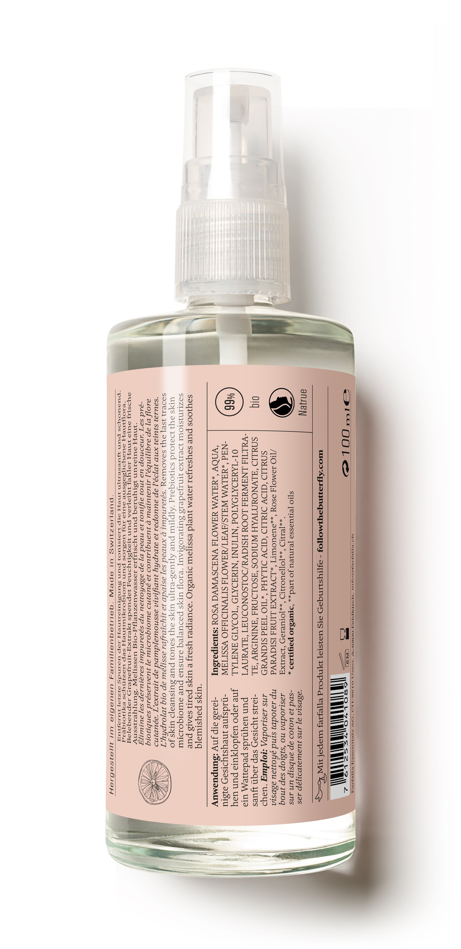 Grapefruit Hyaluron Facial Tonic, Cleansing Prebio, 100ml - Rückansicht