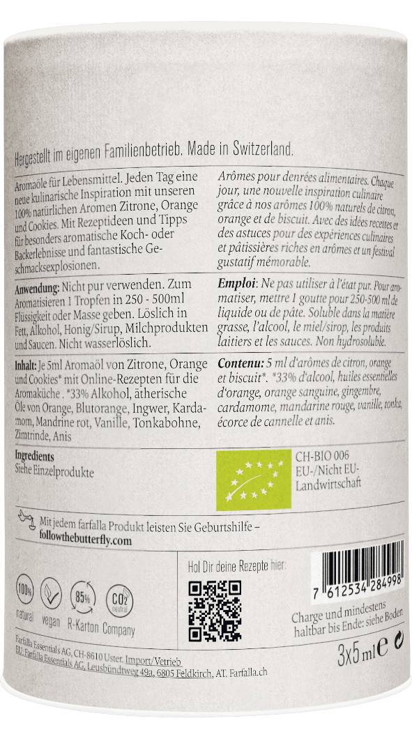 Farfalla Aromaöl-Set mit Rezeptideen - Farfalla