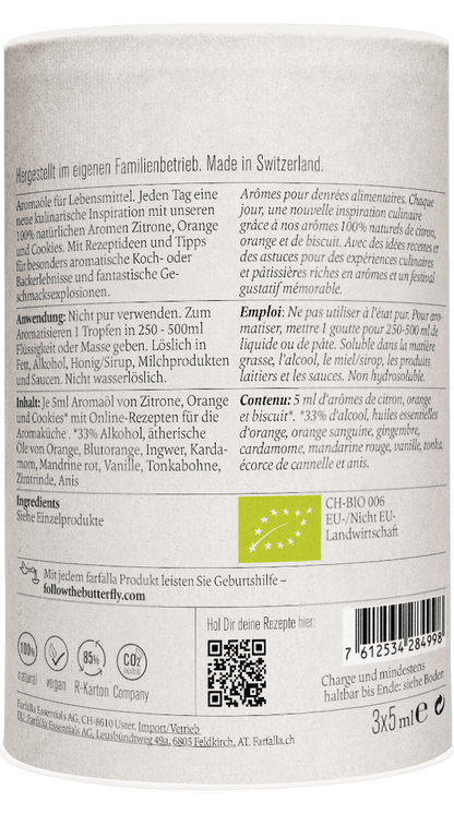 Farfalla Aromaöl-Set mit Rezeptideen - Farfalla