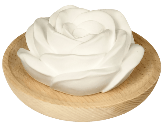 Farfalla – Duftstein Rose mit Holzteller - Farfalla