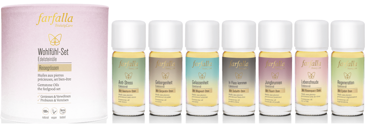 Farfalla Edelsteinöle Wohlfühl-Set, 7x 10 ml - Farfalla
